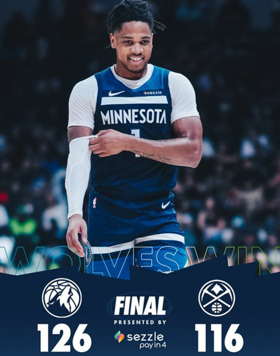 季前赛-掘金不敌残阵森林狼 海兰德18+3+3  约基奇14+5 爱德华兹缺阵