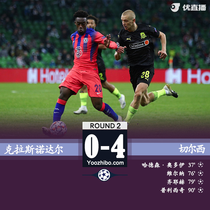 <a href=/zuqiuxiangguan/chelsea/ target=_blank class=infotextkey>切尔西</a>4-0克拉斯诺达尔